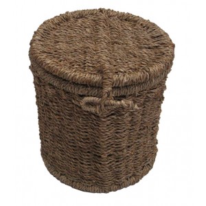 Seagrass Cylinder Cremation Ashes Casket. Natural Values